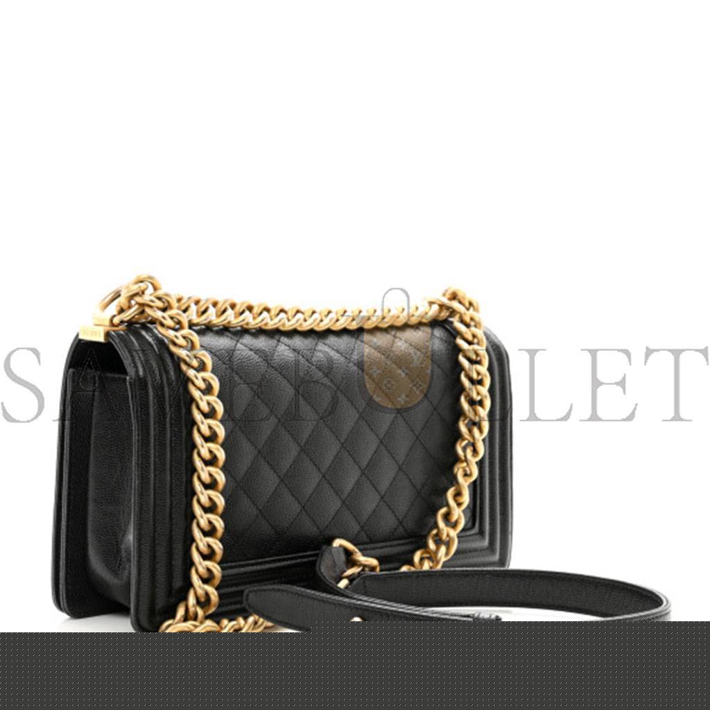 Ch*el master black caviar boy medium size a67086 (25*15*9cm)